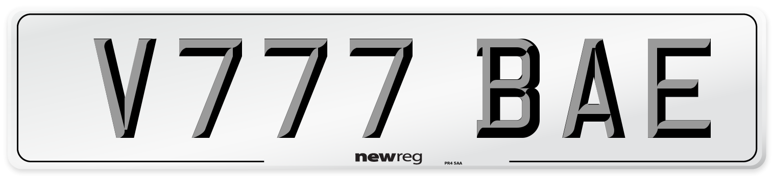 V777 BAE Number Plate from New Reg